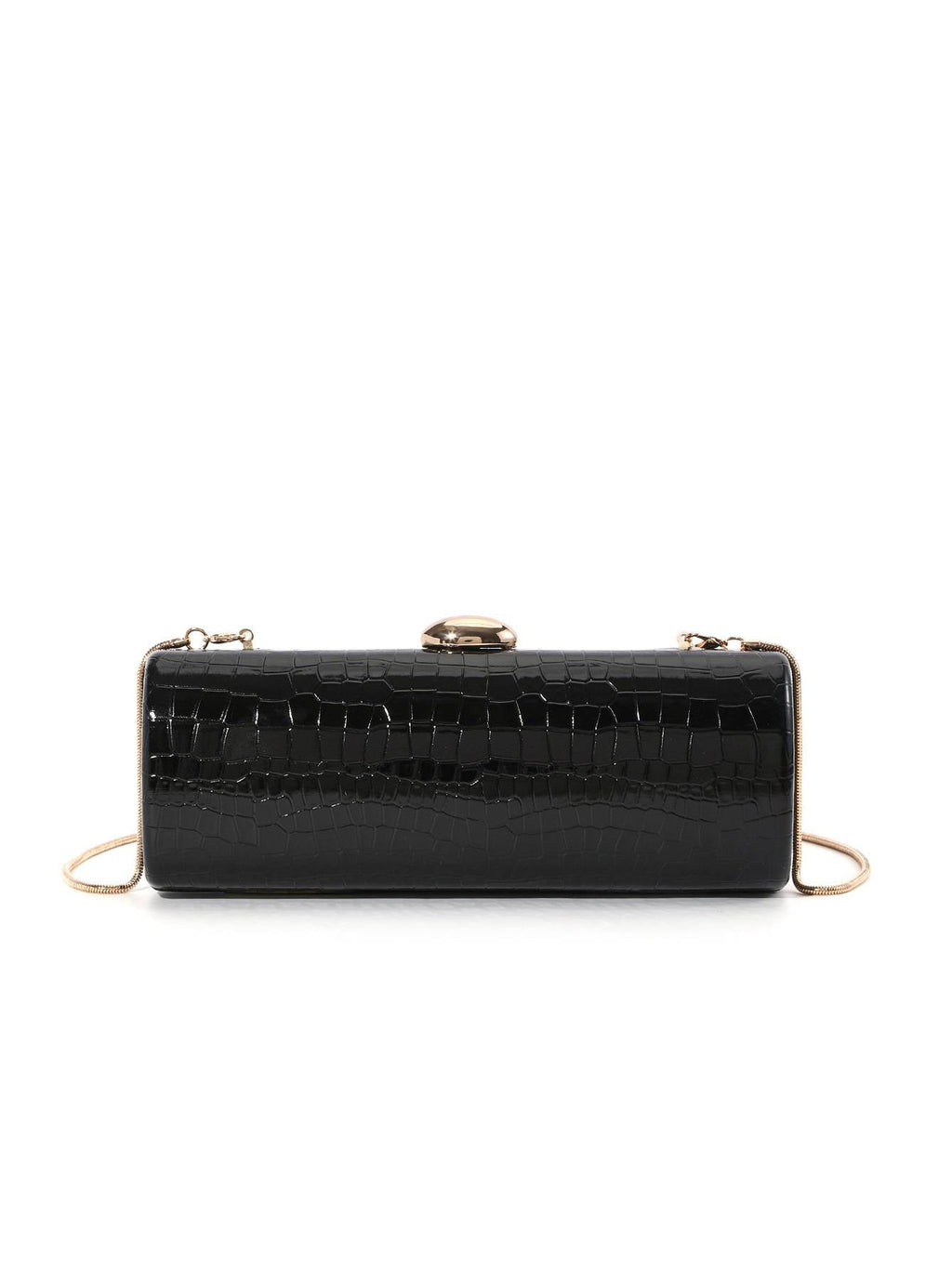 Sac à main minimaliste à motif crocodile avec chaîne