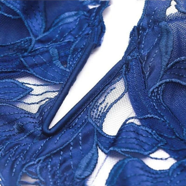 The Daniela Embroidered Mesh Lingerie Set