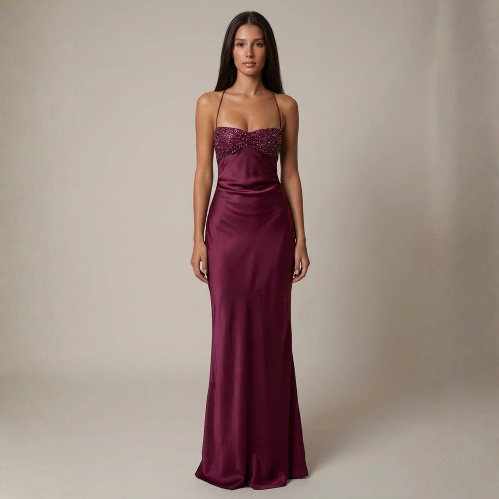 The Verona Satin-Finish Maxi Dress
