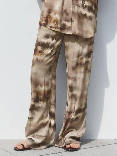 Ensemble chemise à imprimé unique et pantalon large