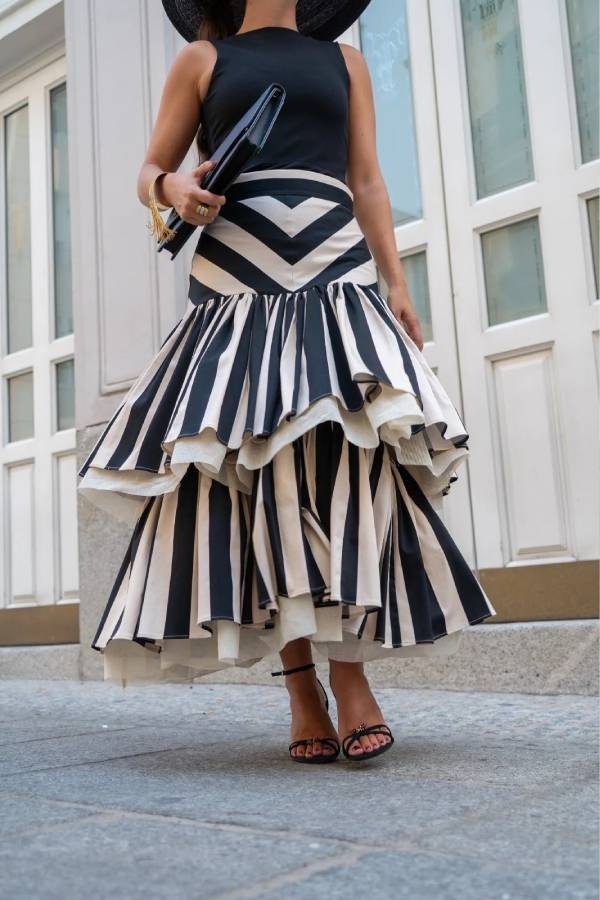 Runic Black and White Skirt
