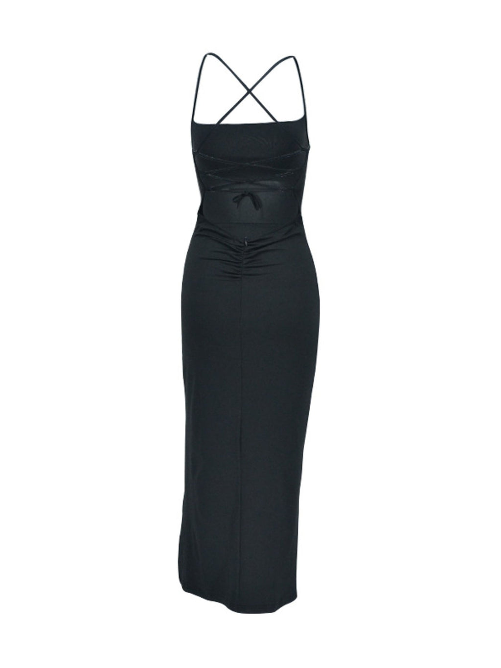 Sculpt Tie-Up Bodycon Dress – High Slit Edition