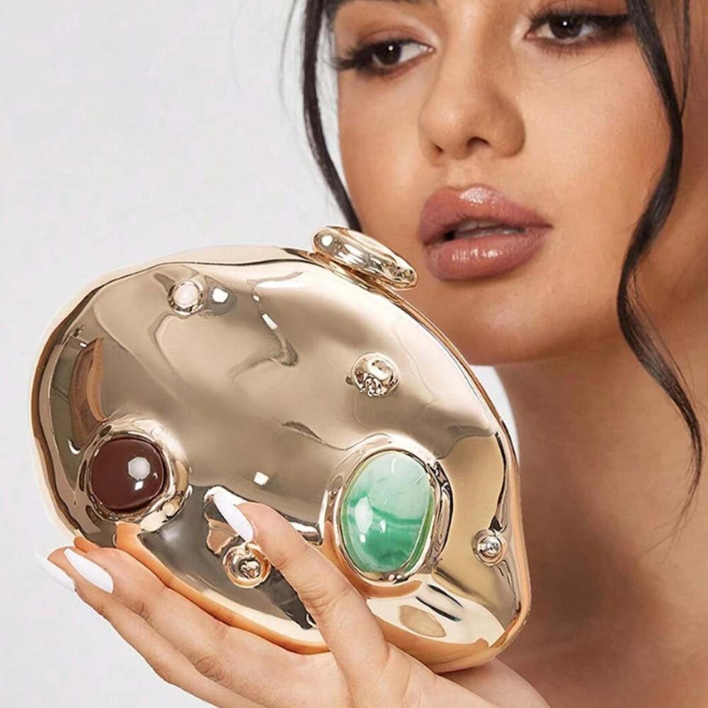 Metallic Gem Irregular Evening Bag