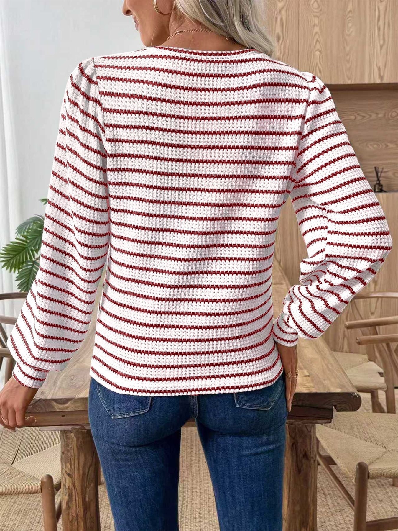 Textured Knit Long Sleeve – Soft Stretch Fit