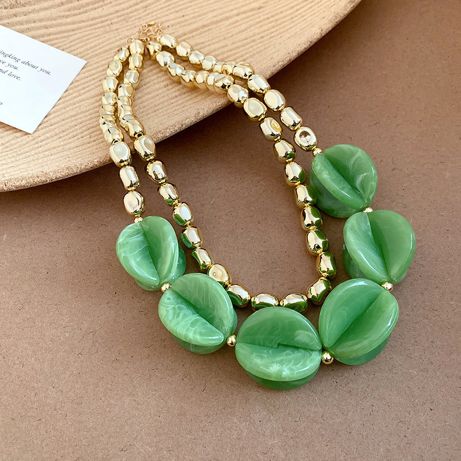 Two-Tone Gold Shell Choker Necklace
