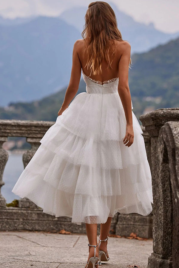 sleeveless halterneck open back dress