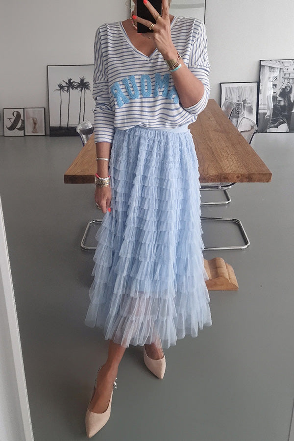 Midi Rock Fifth Avenue Lace Skirt Blue