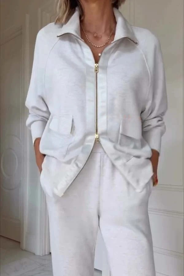 Ensemble sweat-shirt ample à manches longues et taille élastique avec poches Lissett 