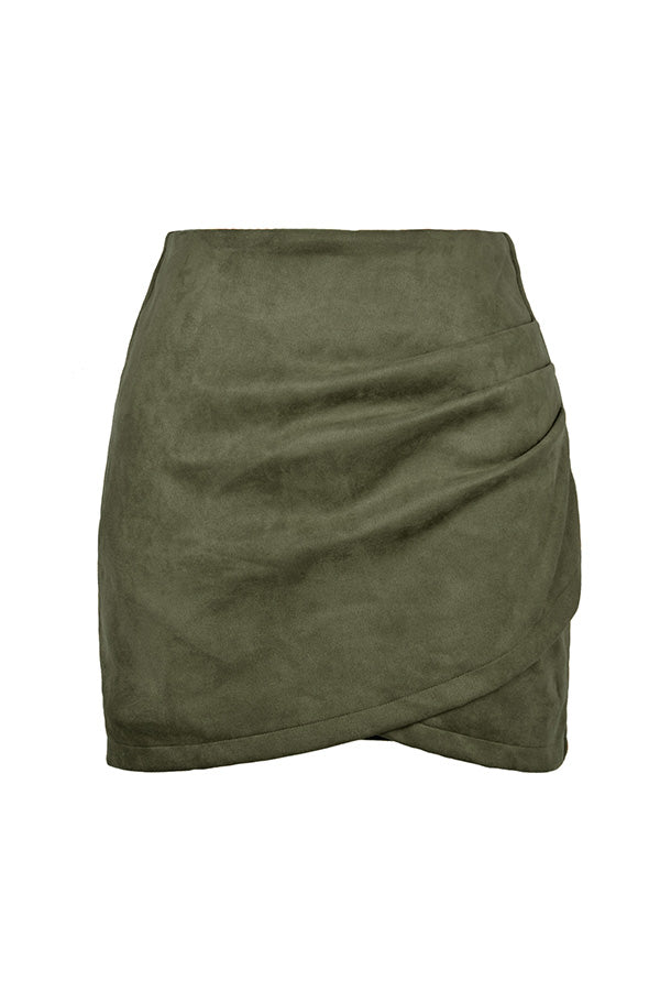 Autumn and winter pleated irregular zipper skirt 2