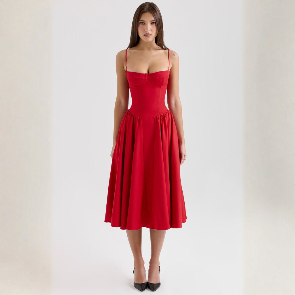 The Sorrento Bustier Pleated Dress