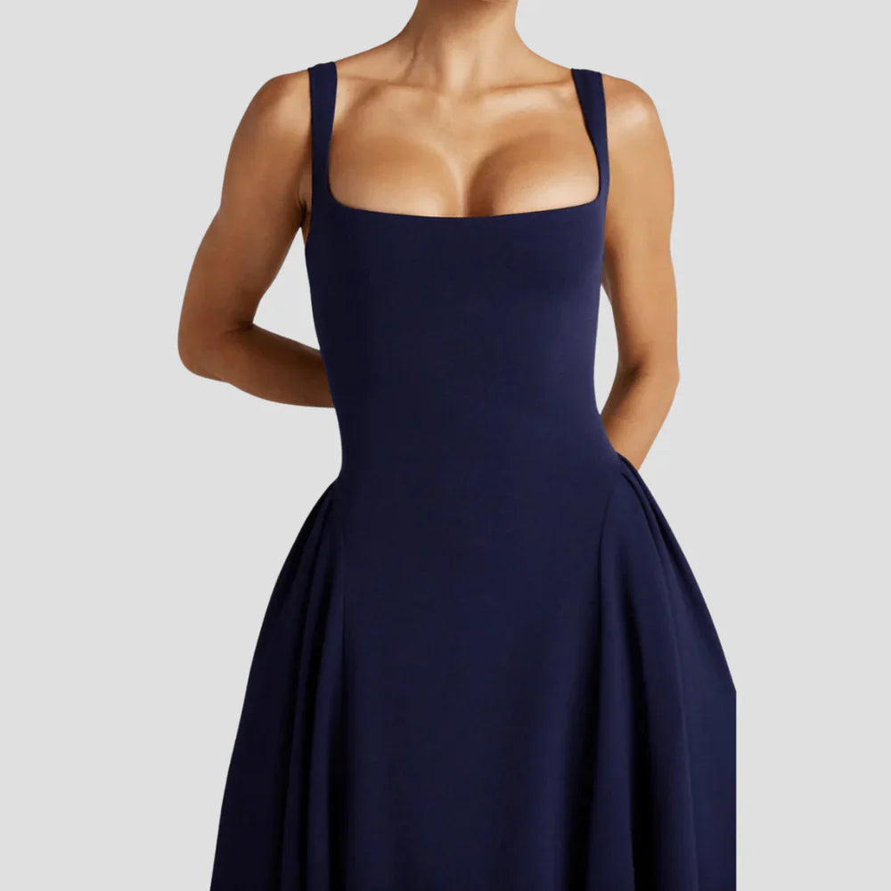 The Sorrento Structured Pleated Midi Dress