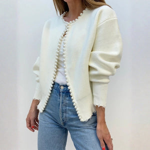 The Monaco Pearl-Trim Knit Cardigan