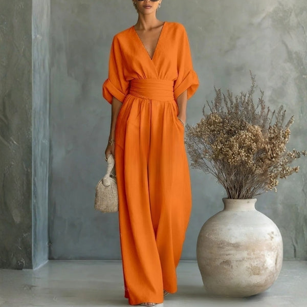 The Capri Wide-Leg Linen Jumpsuit