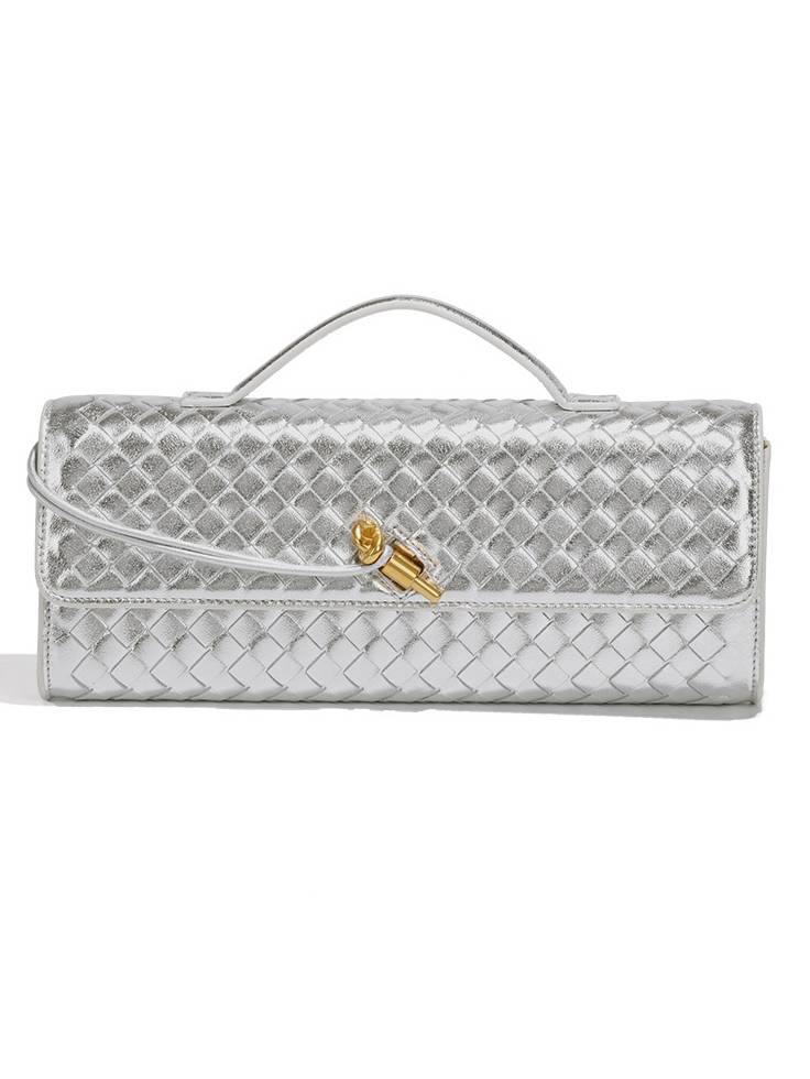 Sac à bandoulière à rabat tissé bidirectionnel