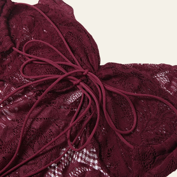 The Santorini Ruffled Lace Mini Dress