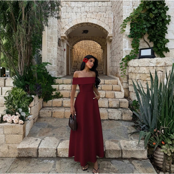 The Santorini Off-Shoulder Maxi Dress