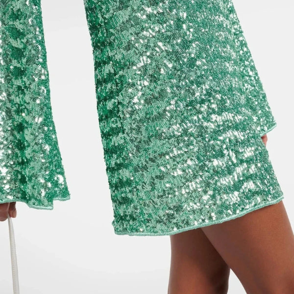 The Riviera Ring-Front Sequin Mini Dress