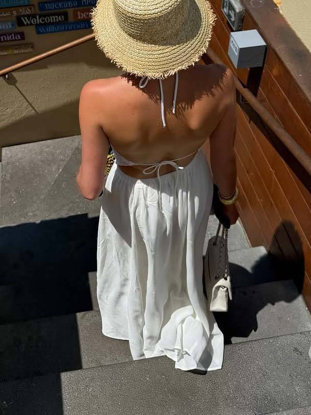 Halter Neck Backless Lace Top And Skirt Set-Skirt