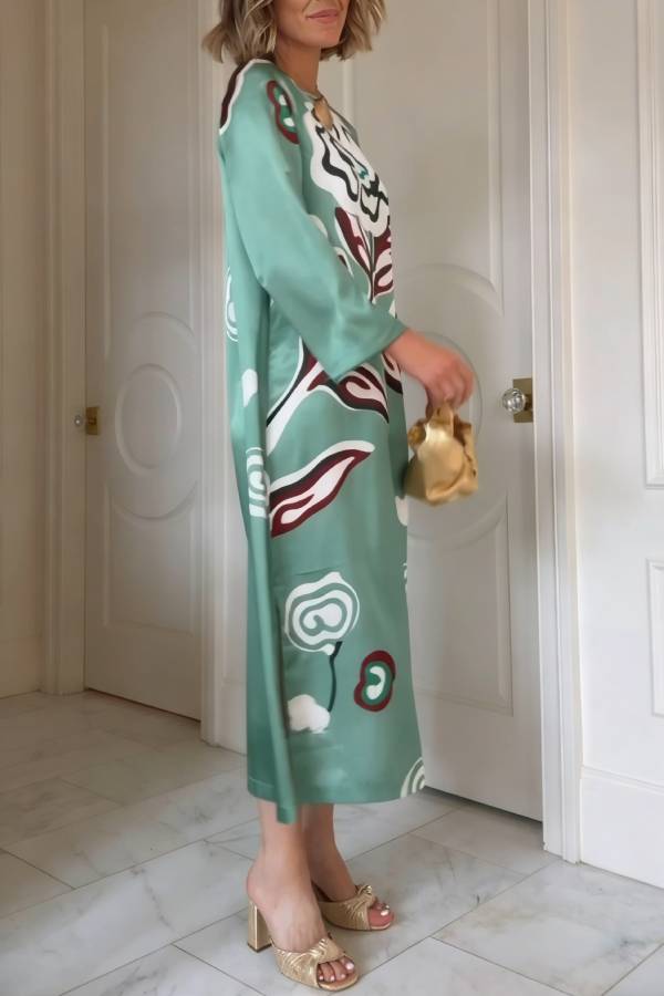 Fauvist Floral Hammered Satin Jamie Dress