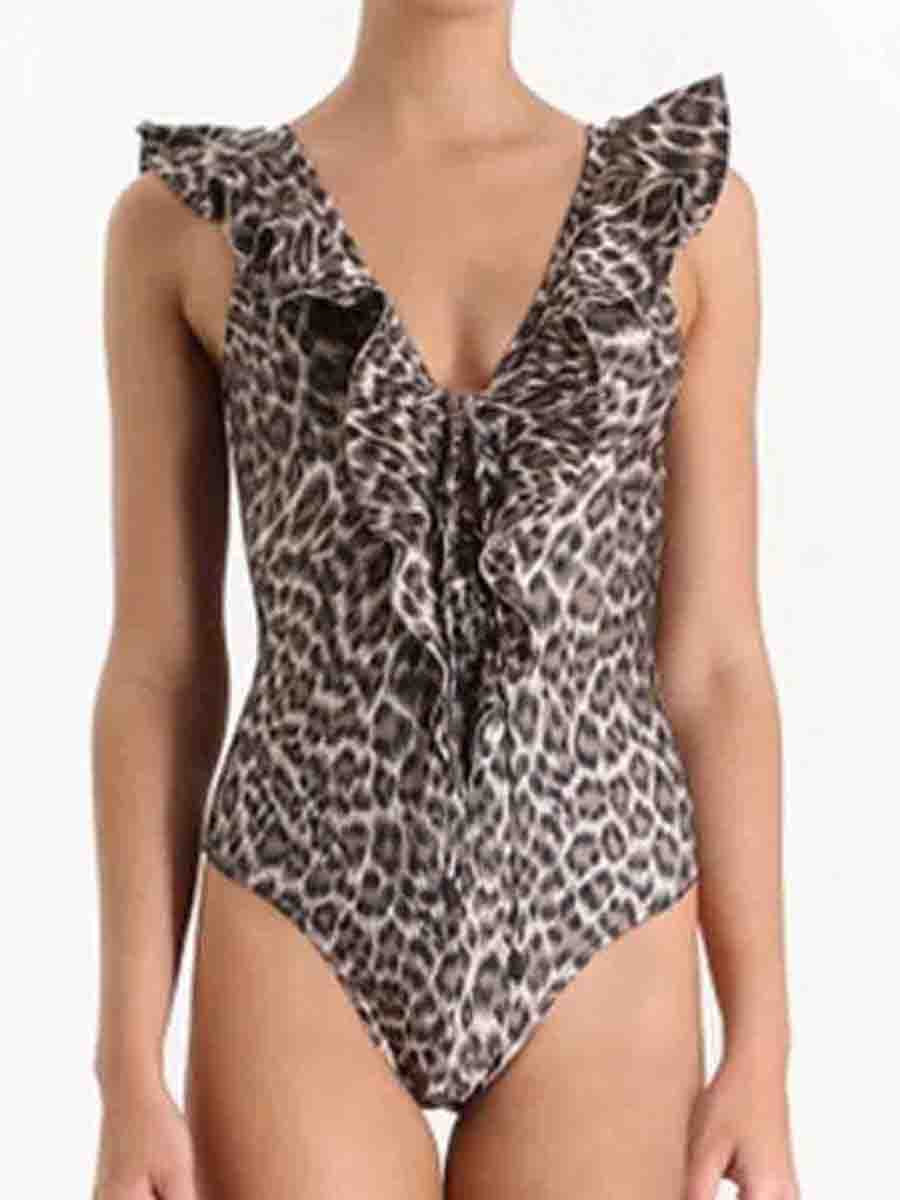 Leopard Print One-piece Swimsuit