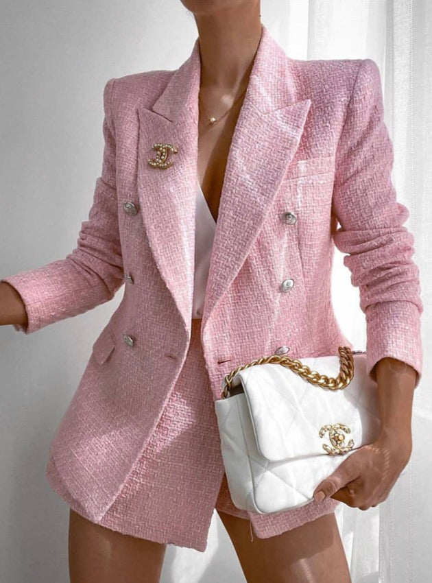 NOELLA TWEED BLAZER & SKORT Pastel Pink Blazer
