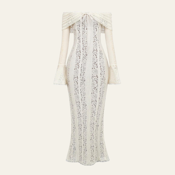 The Vienna Off-Shoulder Lace Evening Dress