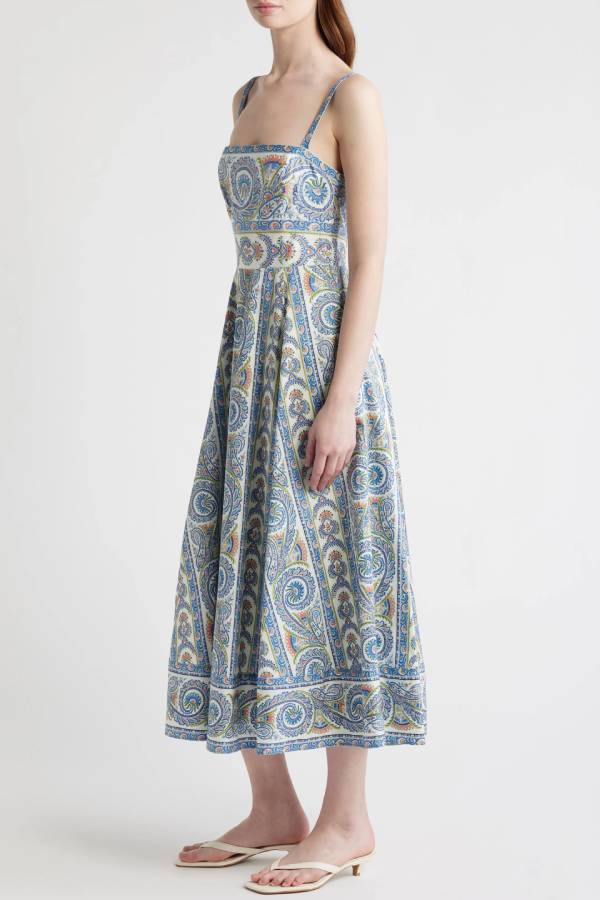 The Margot Stripe Fit & Flare Midi Dress