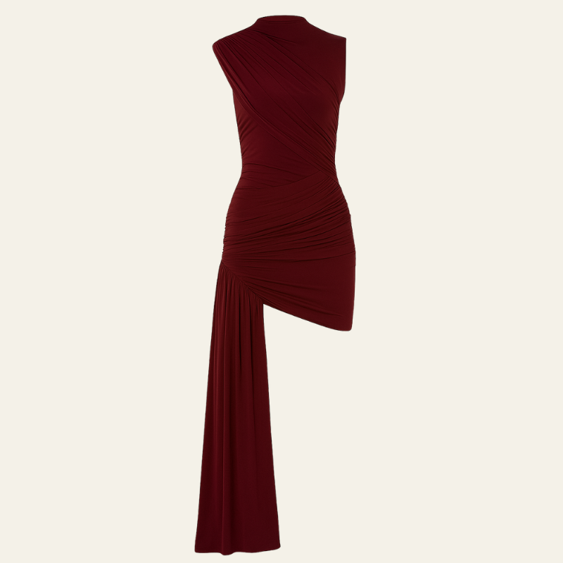 The Verona Evening Draped Asymmetric Mini Dress