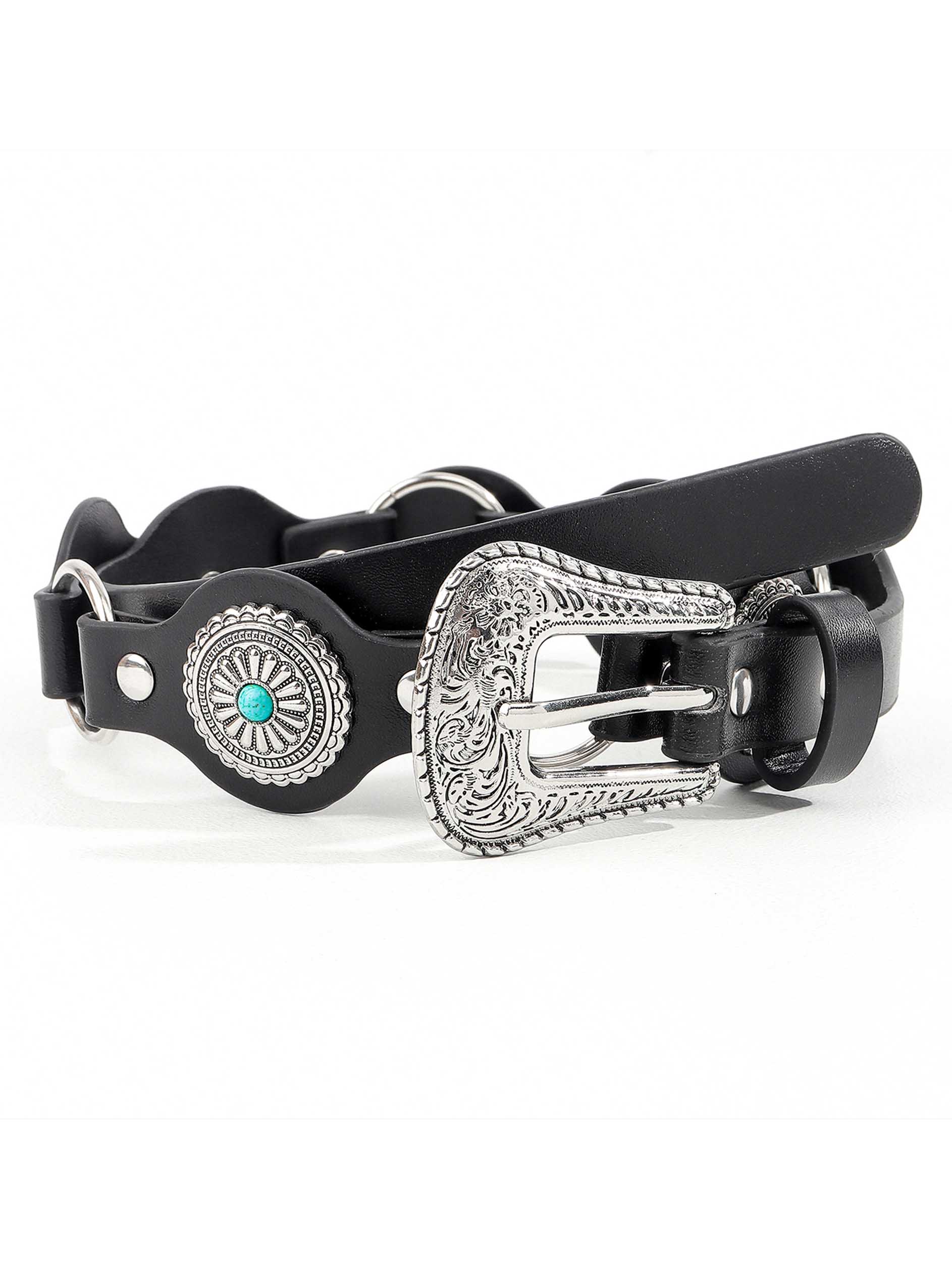 Ceinture vintage incrustée de turquoise