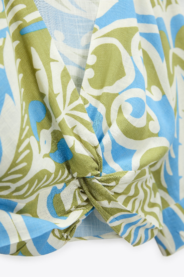 Maija Vintage Twisted Knot Detail Shirt And Skirt Set