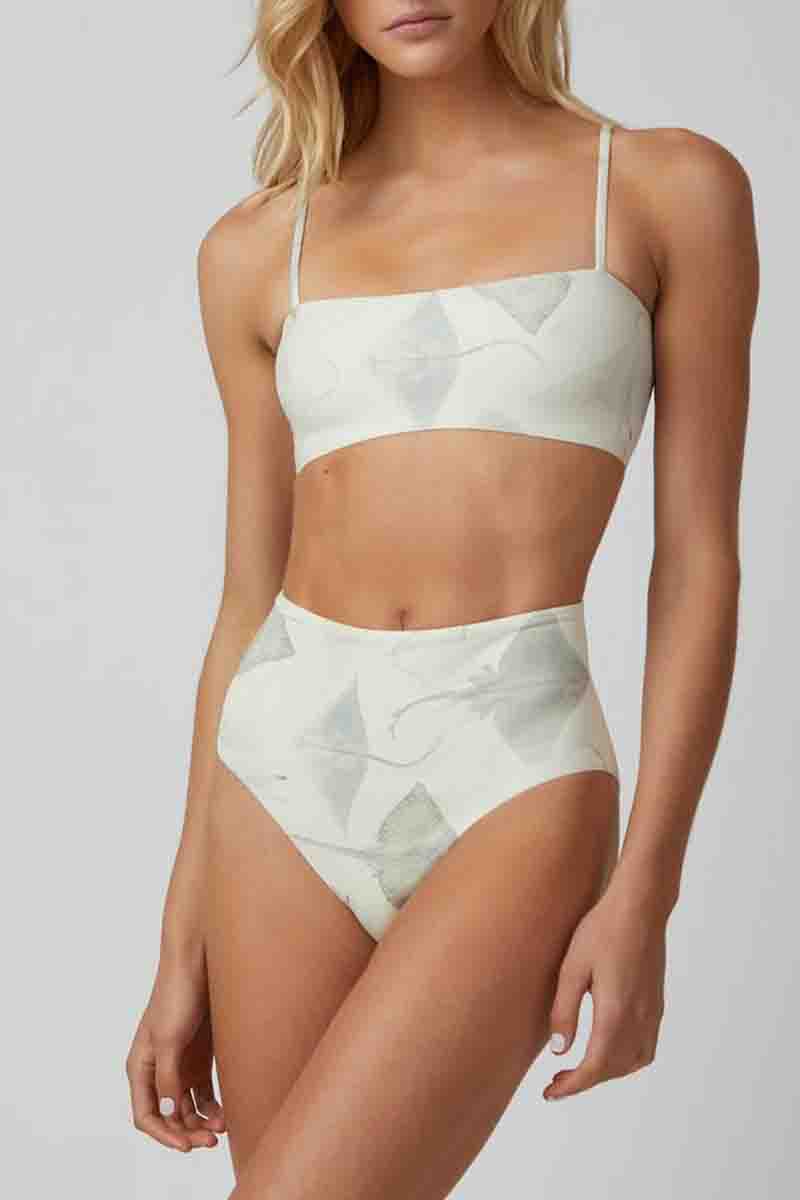Bandeau Octopus Print Two pieces Swimsuit White