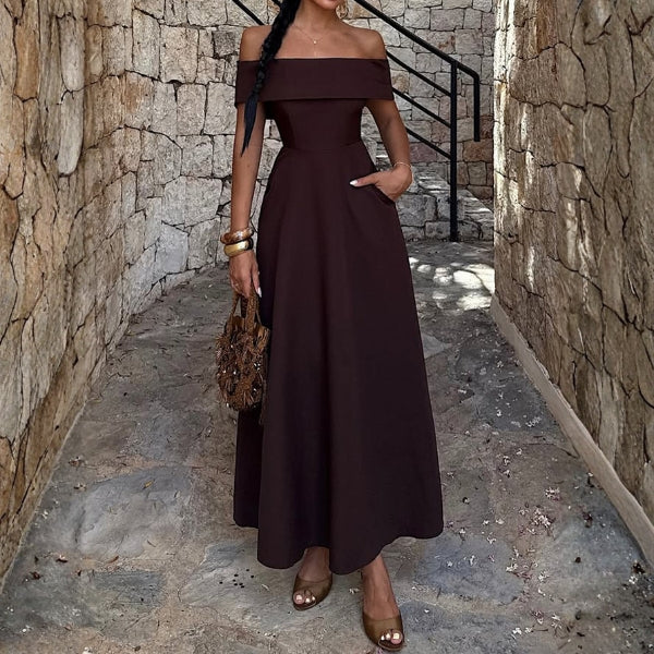 The Santorini Off-Shoulder Maxi Dress