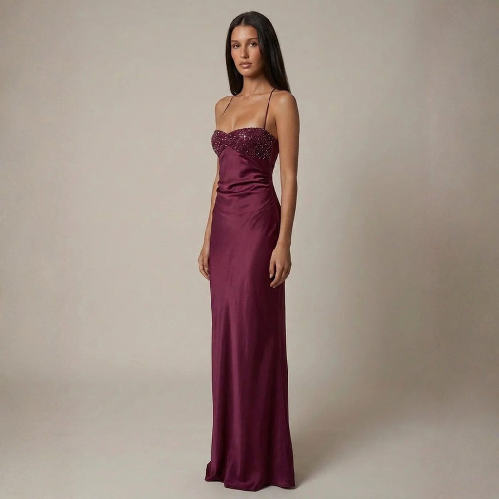 The Verona Satin-Finish Maxi Dress