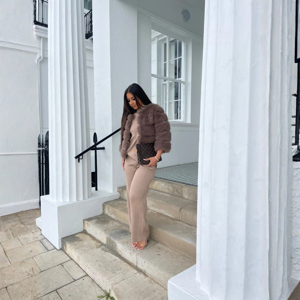 The Vienna Plush-Fur Cropped Jacket
