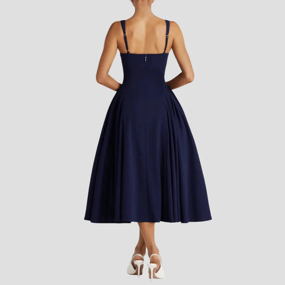 The Sorrento Structured Pleated Midi Dress