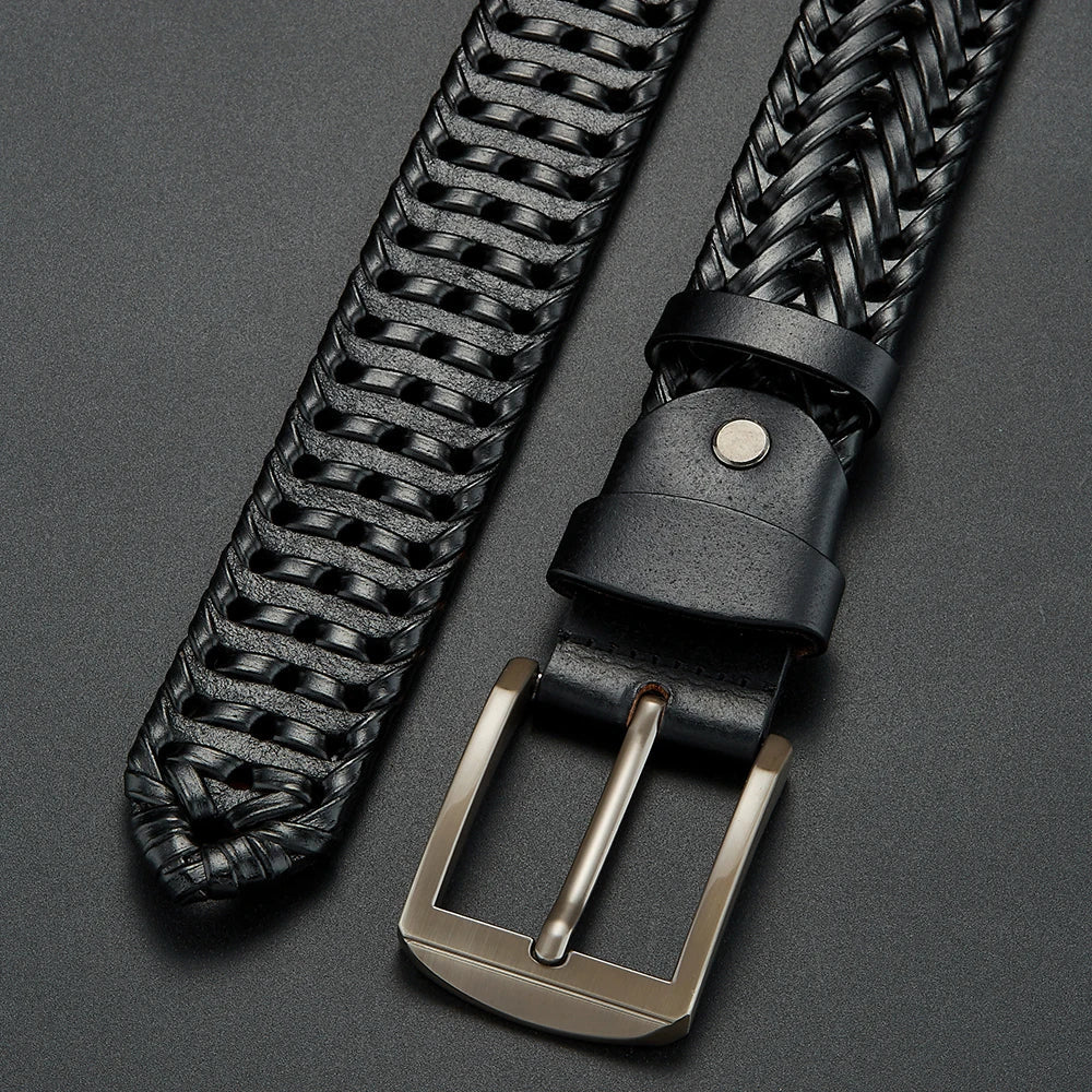 David Woven Leather Belt