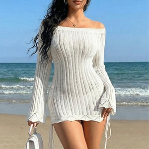 The Amalfi Textured-Knit Mini Dress