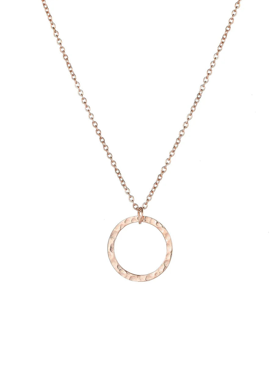 LUXE Organic Open Circle Necklace Rose Gold one size