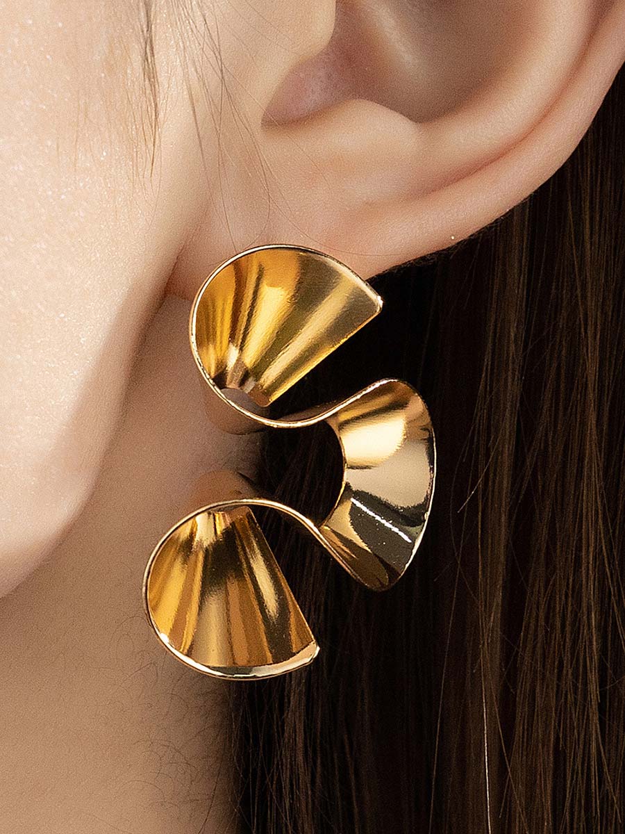 Boucles d'oreilles spirales à volants géométriques rétro