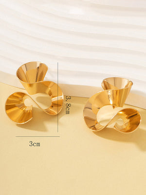 Boucles d'oreilles spirales à volants géométriques rétro