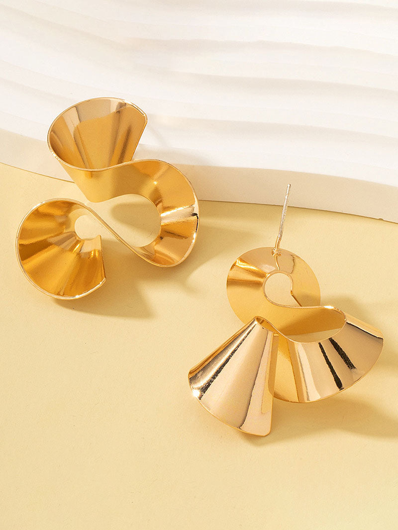 Boucles d'oreilles spirales à volants géométriques rétro