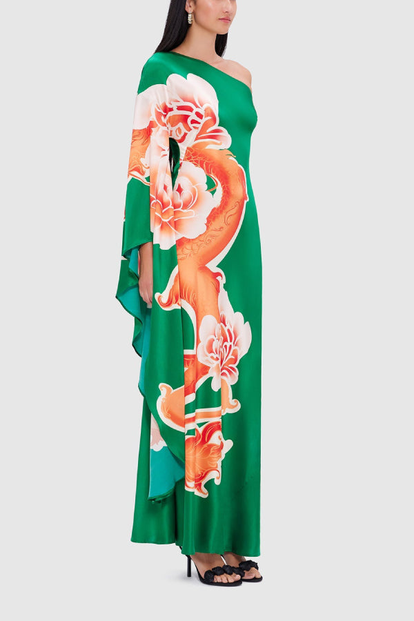 Mei One Shoulder Gown - Imperial Print