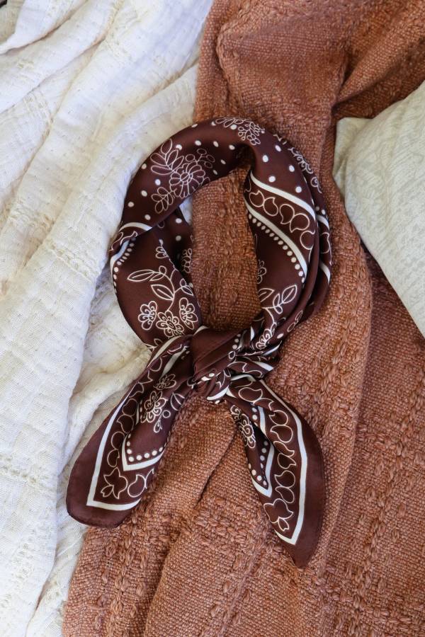Bohemian Muse Scarf Brown Floral