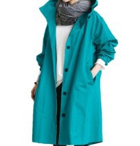 🔥Hot!Water Resistant Oversized Hooded Windbreaker Rain Jacket Lake Blue