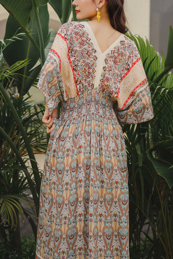 Bohemian ethnic style retro long skirt seaside vacation beach skirt