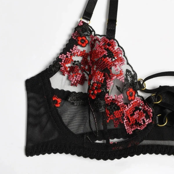 The Verona Embroidered Lace Lingerie Set