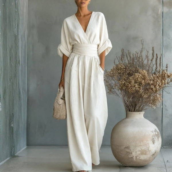 The Capri Wide-Leg Linen Jumpsuit