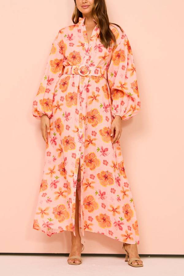 Palm Noosa Noddy Dress in Spanish Hibiscus Spanish Hibiscus