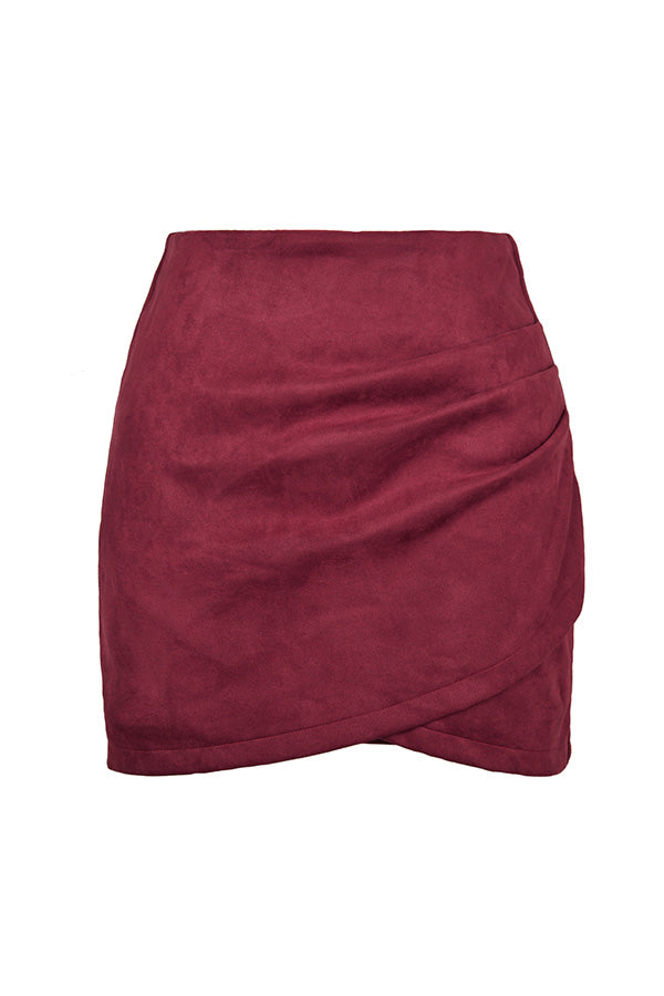 Autumn and winter pleated irregular zipper skirt 9