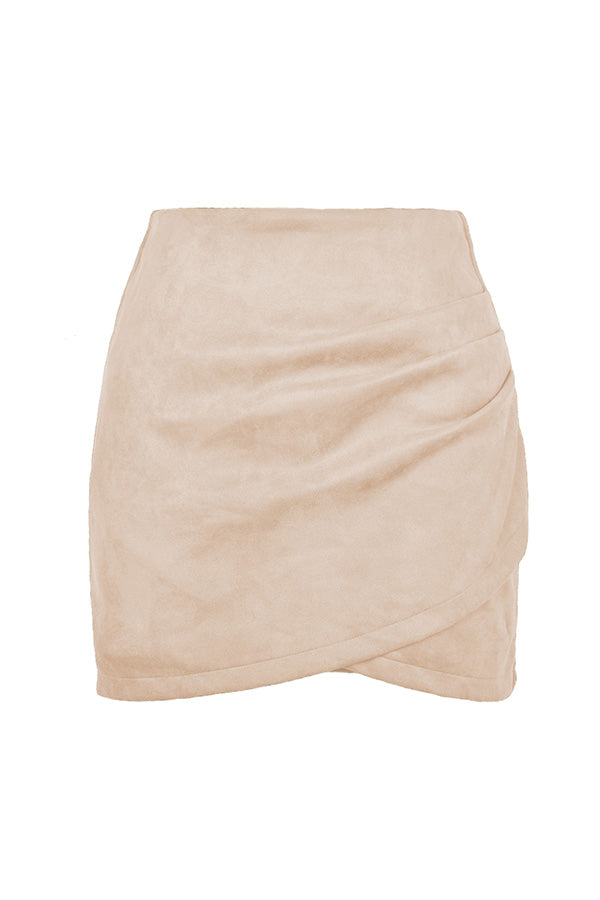 Autumn and winter pleated irregular zipper skirt 1